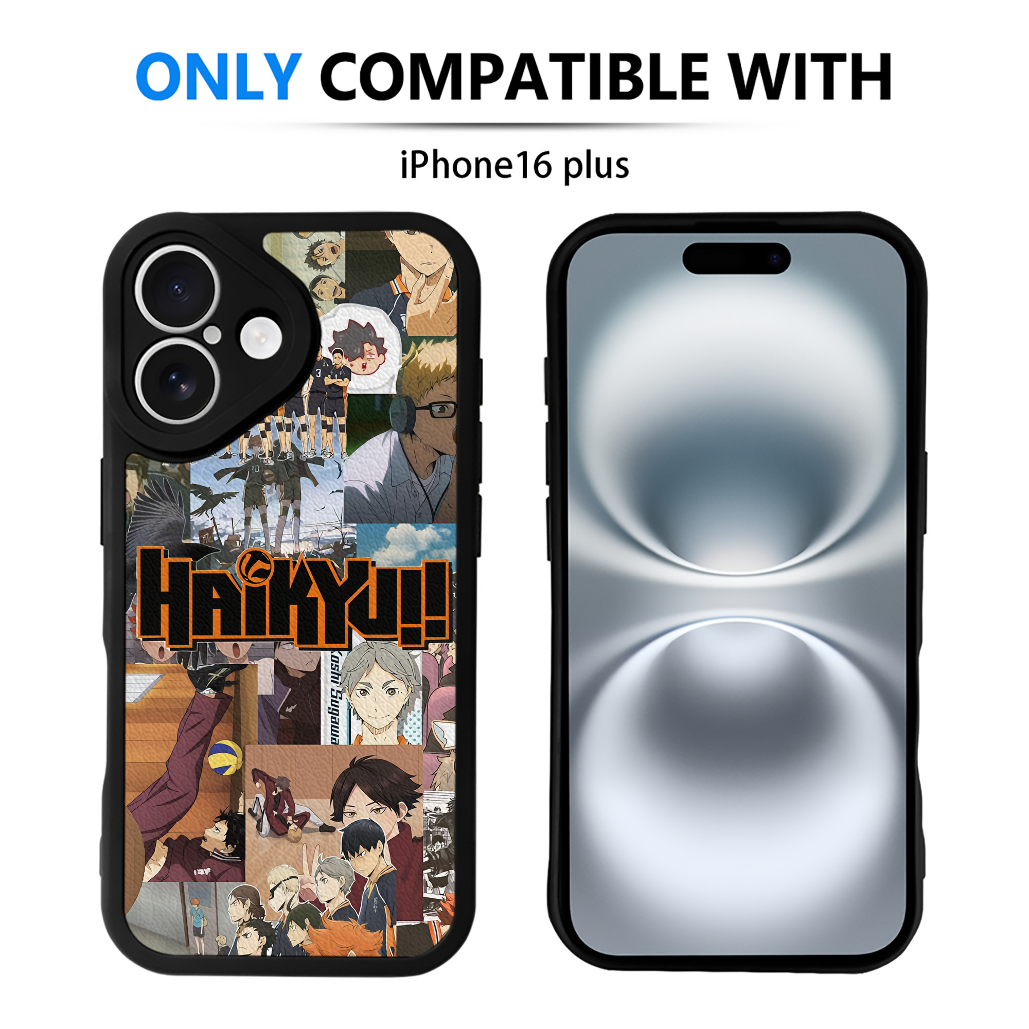 （画像用） ハイキュー!! Haikyu!! 【iPhone 16シリーズ対応】シリコンスマホケース（レザー調） 材質：シリコン